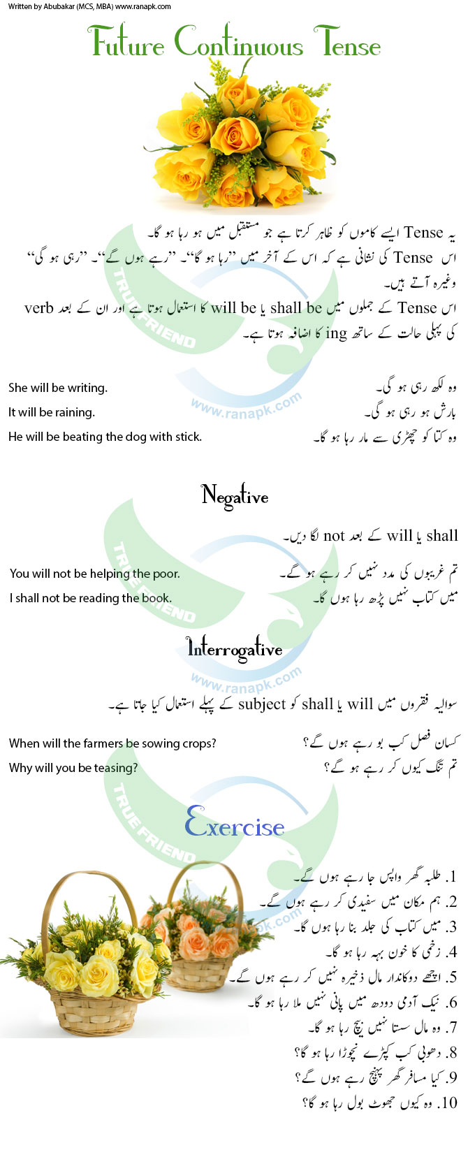 Future Continuous Tense In Urdu Urdu Notes